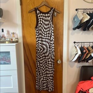 Wild fable brown and white geometric dress